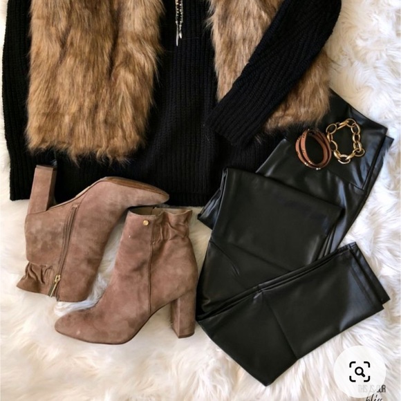 DONNA SALYERS FABULOUS FURS FAUX LEOPARD FUR HOOK VEST SIZE MEDIUM/Small - Picture 8 of 8